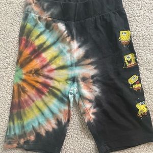 Tie-dye SpongeBob shorts